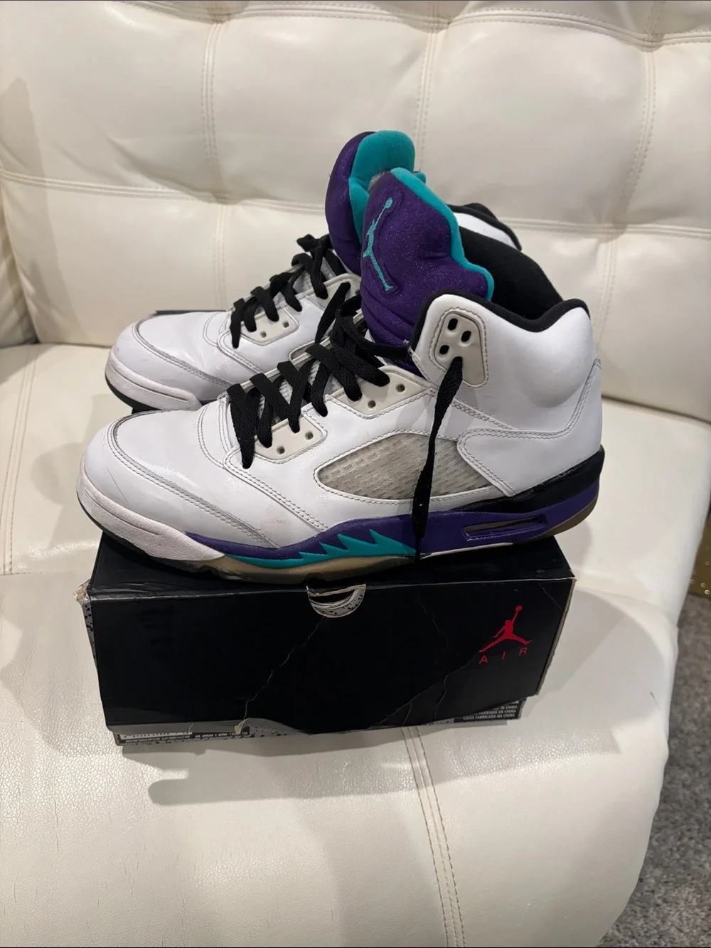Jordan Men's High-Top Sneakers - White / Purple